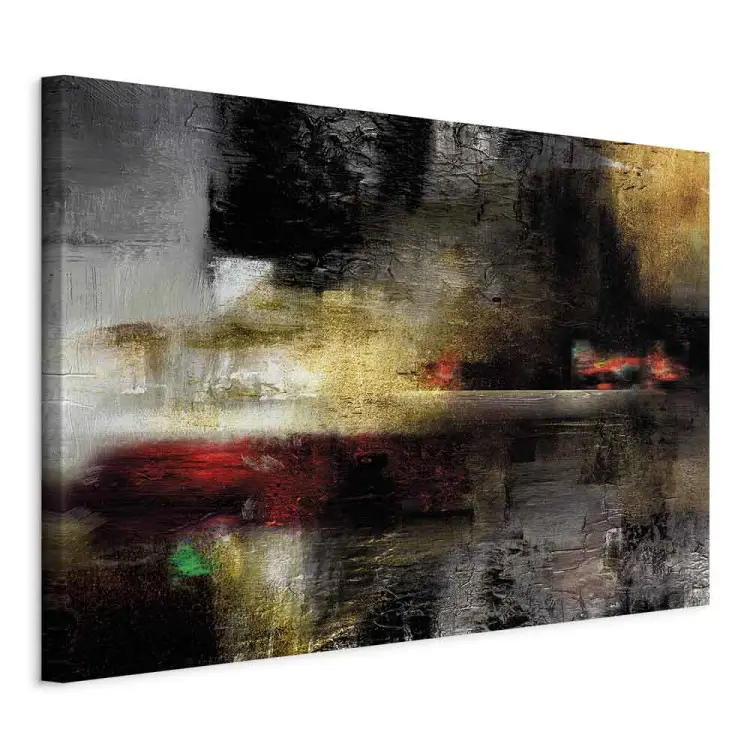 Abstrakte Landschaft - Goldener Horizont mit lila Akzent