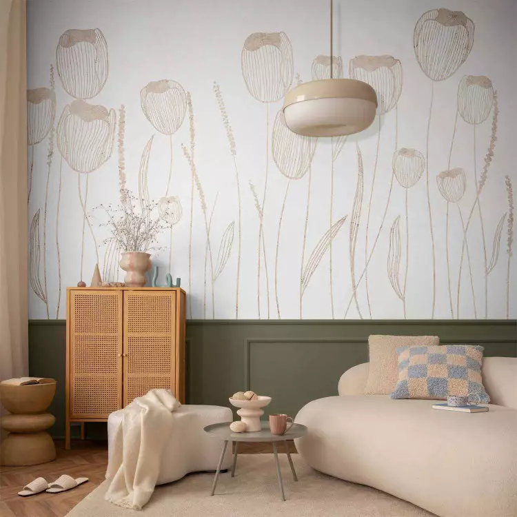 Lineare Tulpen - Zarte minimalistische Blumen im Boho-Stil