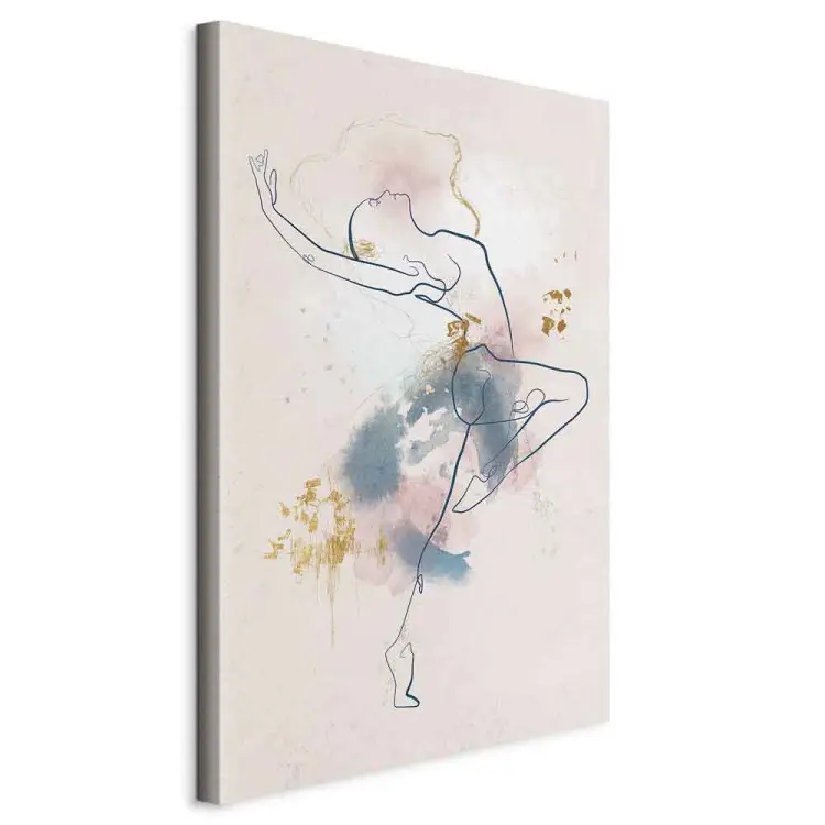 Schöne Ballerina - Aquarell-Lineart einer tanzenden Frau