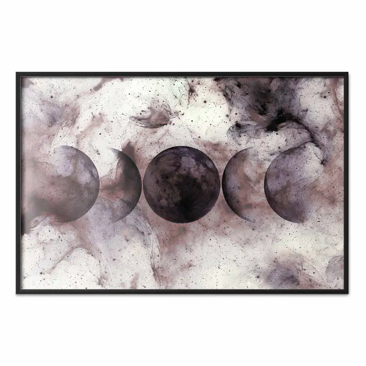 Collision of the Worlds - Abstraction of Planets in a Pink and White Cosmos
