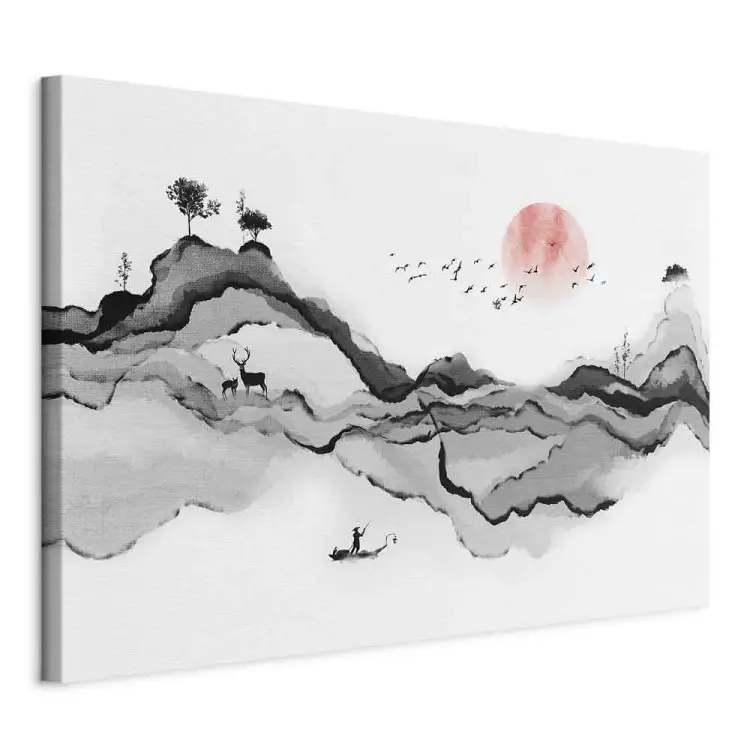 Aquarellberge - Schöne Naturlandschaft im japanischen Stil