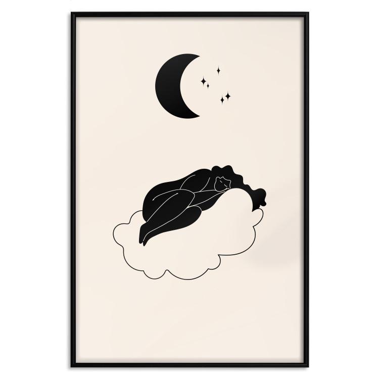 Poster In the Clouds - Girl Sleeping on a Cloud in the Light of the Stars and the Moon