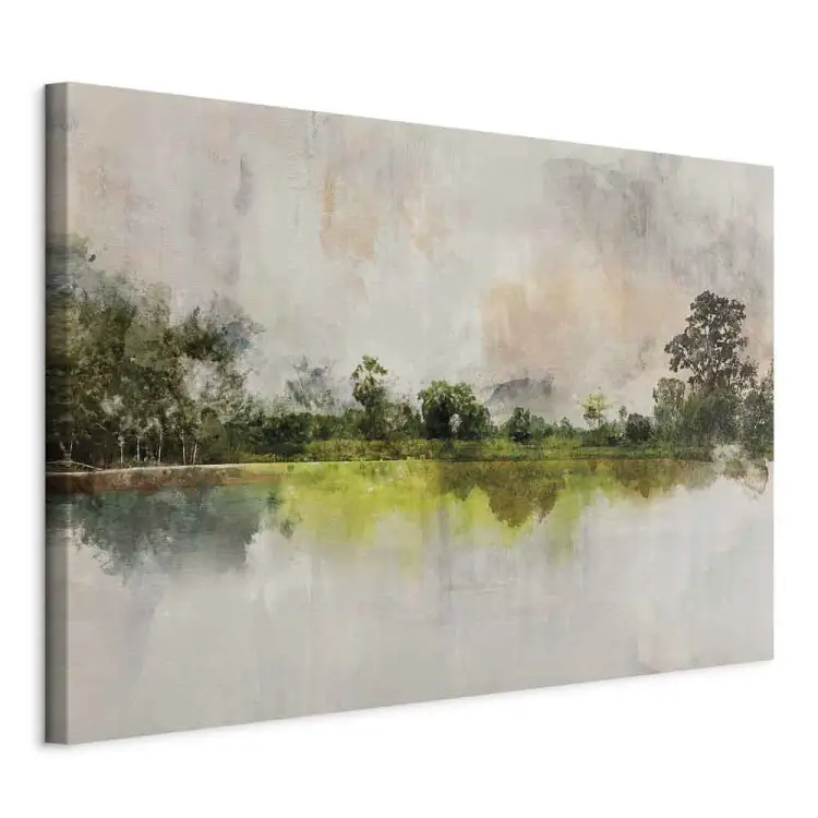 Ländliche Atmosphäre - rustikal gemalte Landschaft mit duftendem Wald