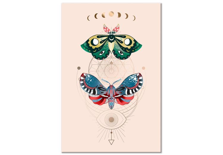 Leinwandbild Magic Insects - Colorful Moths and Geometric Esoteric Signs