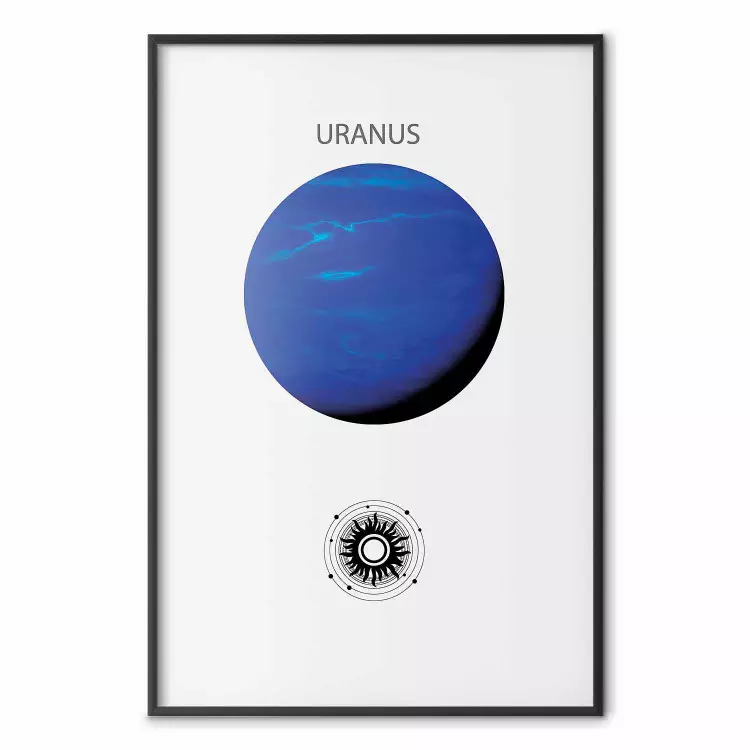 Uranus II - Blue Planet of the Solar System on a Gray Background