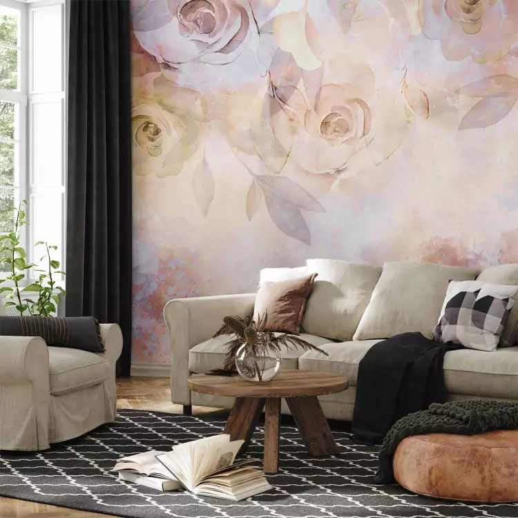 Stimmungsvolle Rosen - rosa abstrakte Blumen im romantischen Stil
