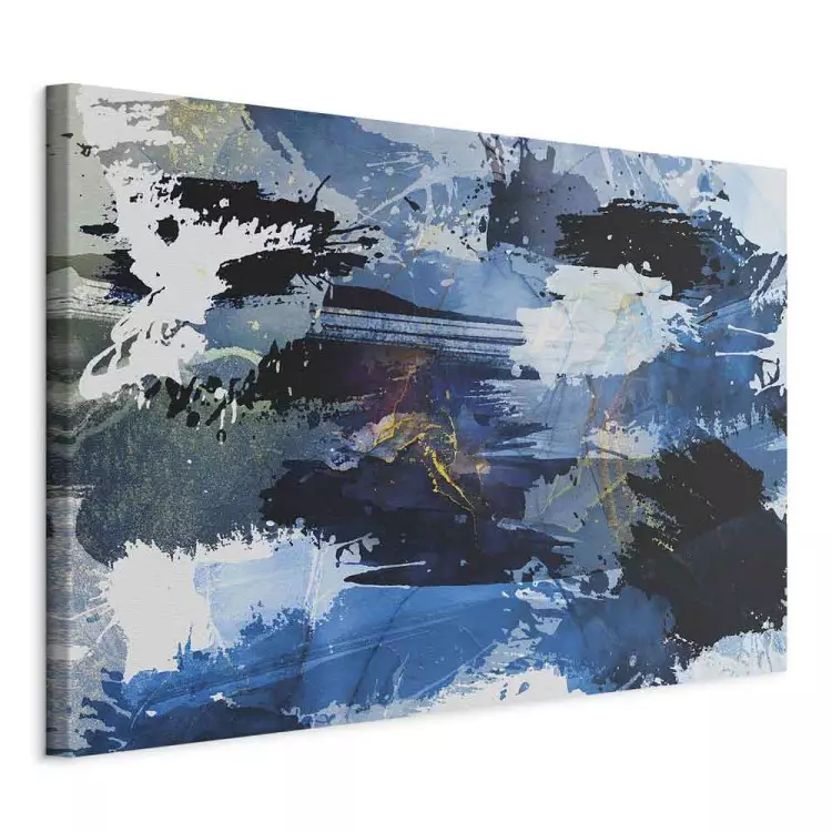Kunstmalerei - blaue Abstraktion von Farbflecken