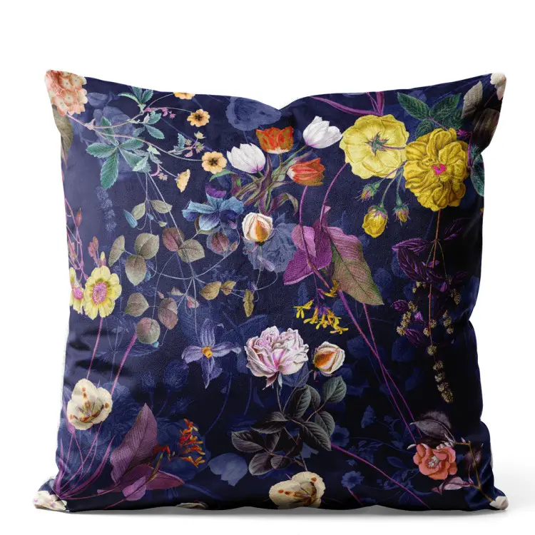 Oriental meetings - floral composition on a sapphire background