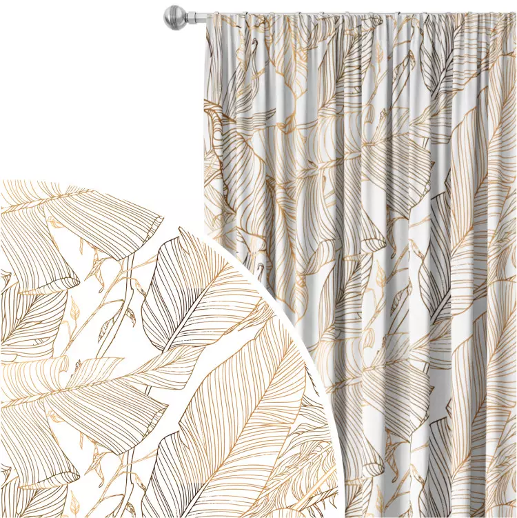 Art Nouveau leaves - a minimalist floral pattern in gold