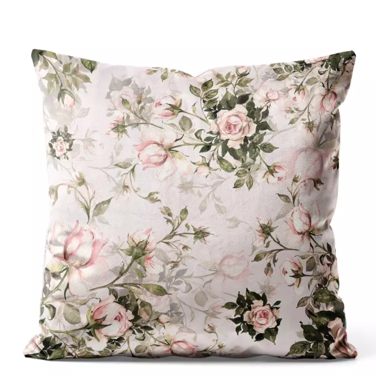 In a rose garden - flower composition in shades of green and pink