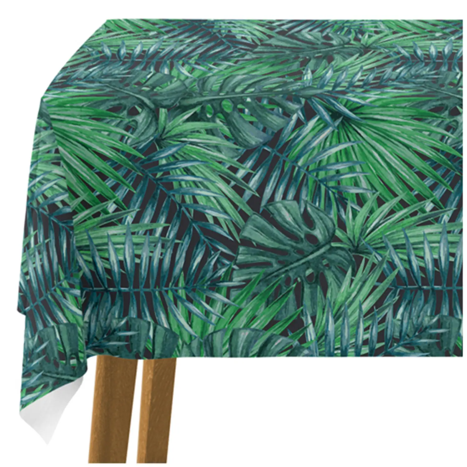 Tischdecke fr den Tisch Palms and leaves - botanical composition, monstera  in shades of green dekorativ - Tischdecken - bimago