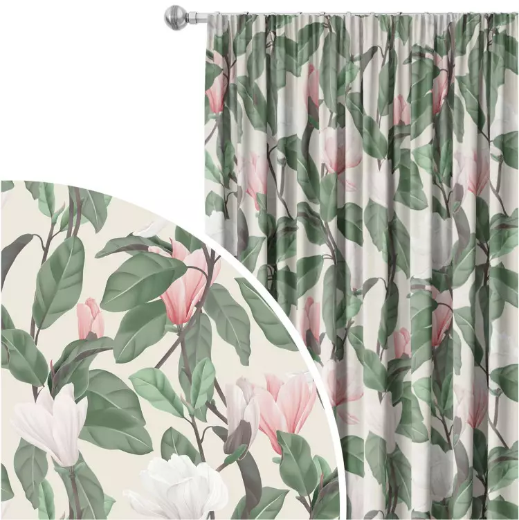 Gentle magnolias - subtle floral pattern in cottagecore style