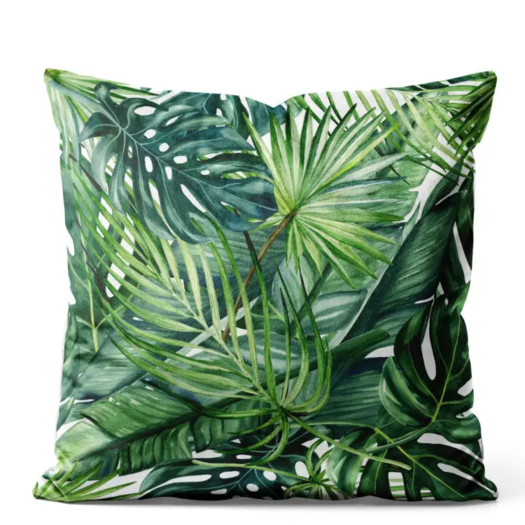 Green corner - leaves of various shapes, shown on a white background