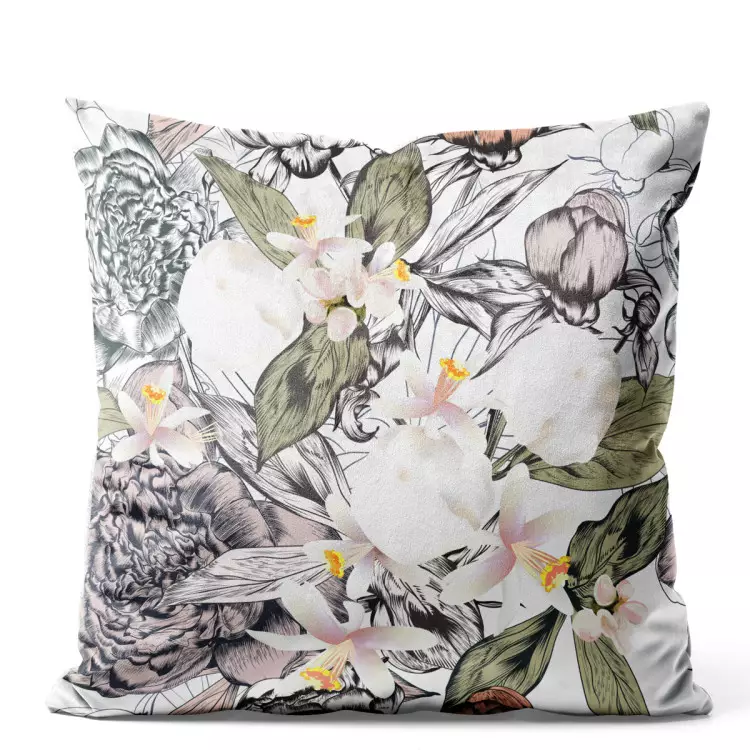 Floral impression - composition inspired by nature in green and grey