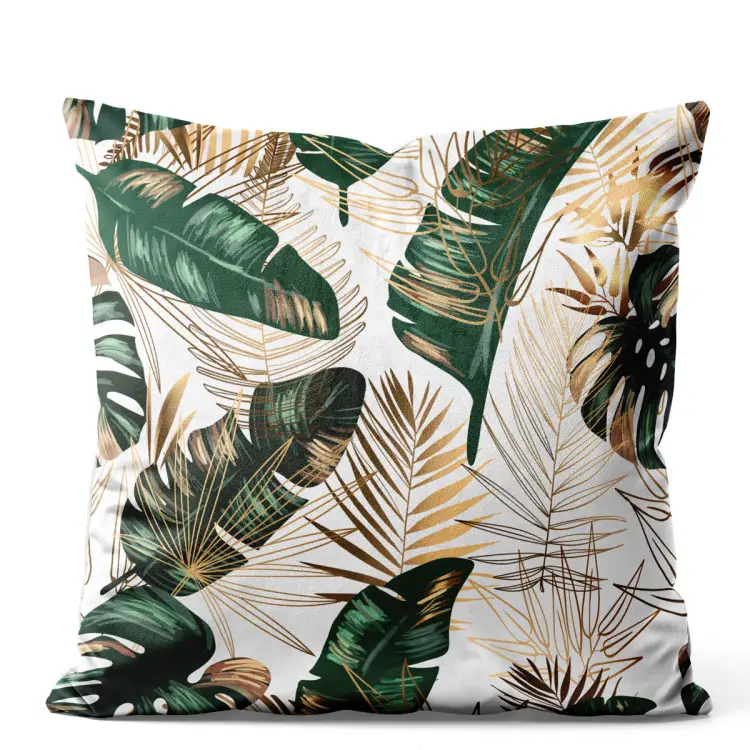 Elegance of leaves - composition in shades of green and gold