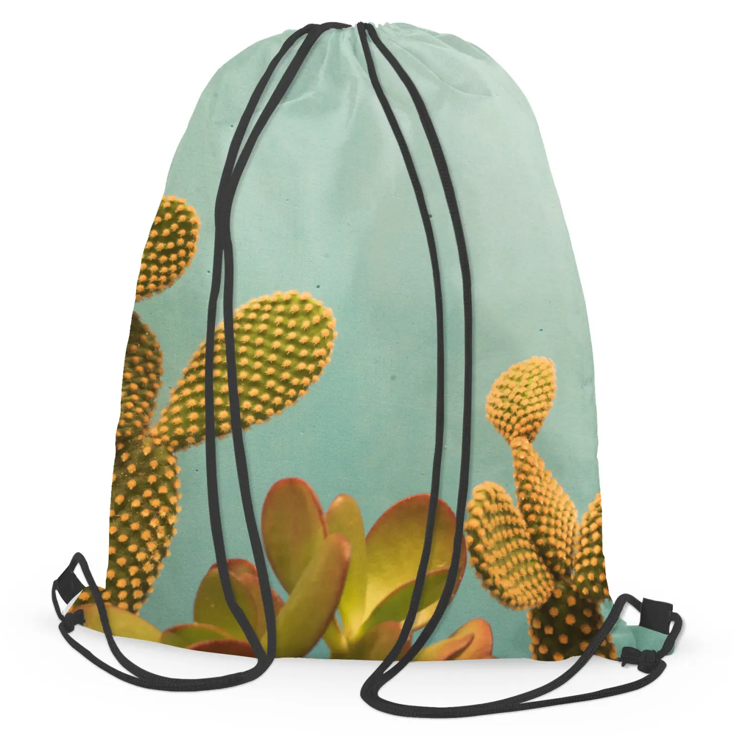 Sportbeutel Cactus sky - a plant composition on a celadon background  textile - Turnbeutel - bimago