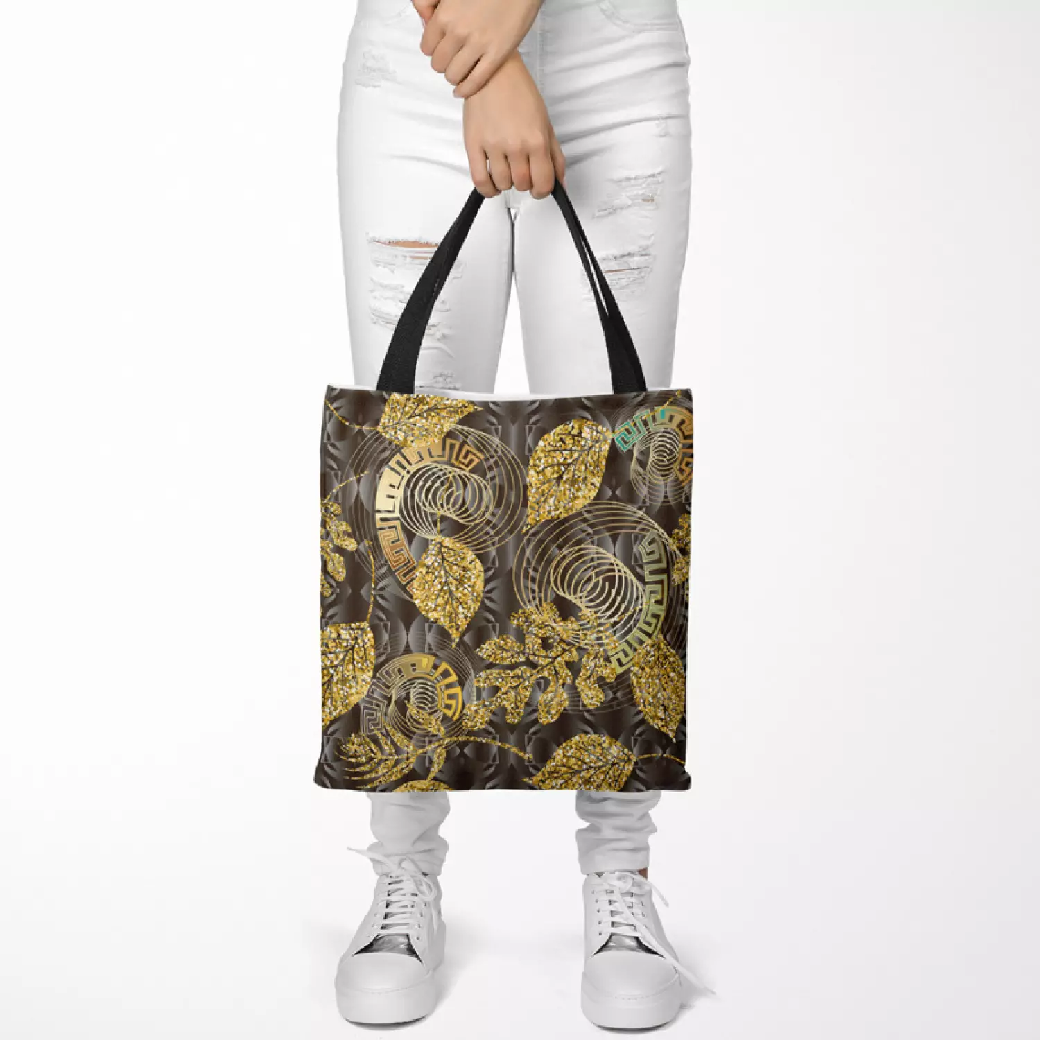 Black gold tote bag new arrivals