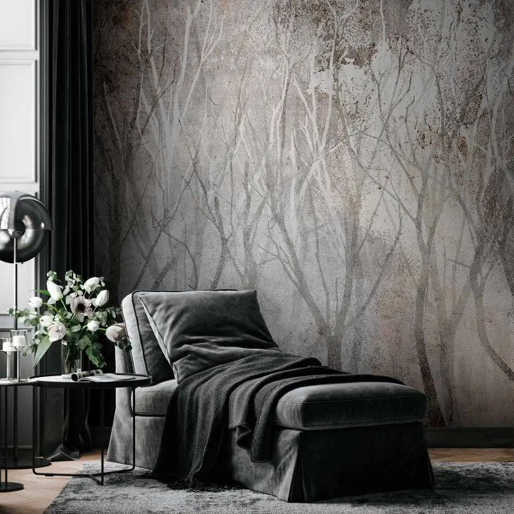 Schöner Hintergrund mit Bäumen - natürliche Wand mit Waldmotiv