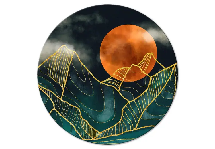 Turquoise Mountains - Abstract Sunrise Over Golden Peaks