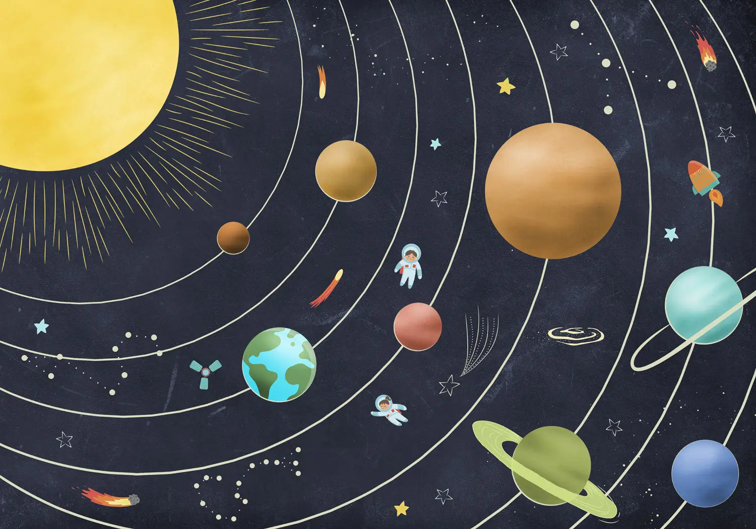 22-teiliges Weltraum-Dekoset Für Klassenzimmer & Kinderzimmer – Mit 3D-Waben, Planeten & Astronauten, Bunt & Kindgerecht