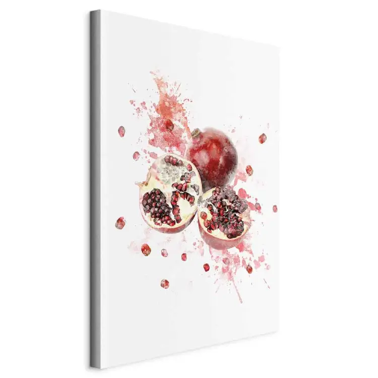 Granatapfel - rote Früchte auf einem Aquarell-Farbfeld