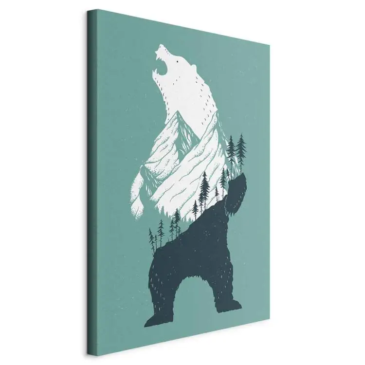 Bär - Illustration, die Tier- und Waldbild kombiniert