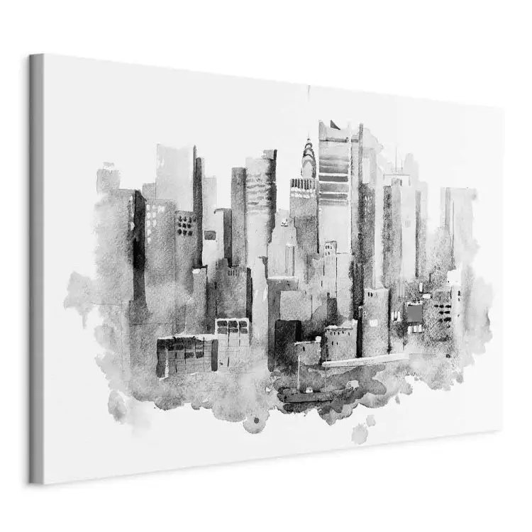 Monochrome Architektur - Stadtbild in Aquarellfarben gemalt