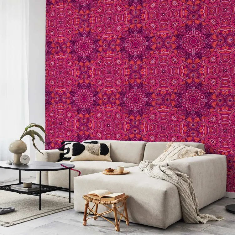 Pink Pattern - Decorative Round Lace Pattern With Many Details