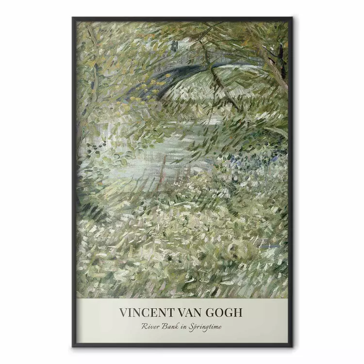 Van Gogh Reproduction - The Riverside in Spring in Shades of Green