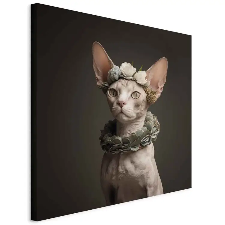 AI sphynx Katze - Haustier Porträt mit langen Ohren - quadratisch