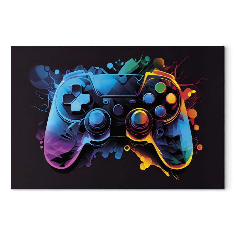 Leinwandbild Colorful Gameplay - Game Controller in Multi-Colored Backlight