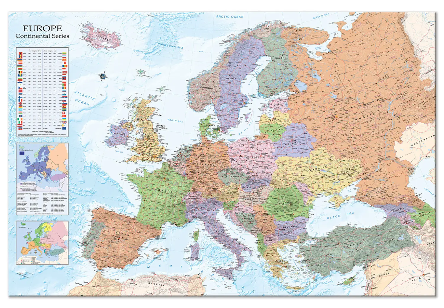 Tableau Toile XXL Drapeau Union Européenne - AK ART, Impression Sur Toile 320g, Prêt à Accrocher