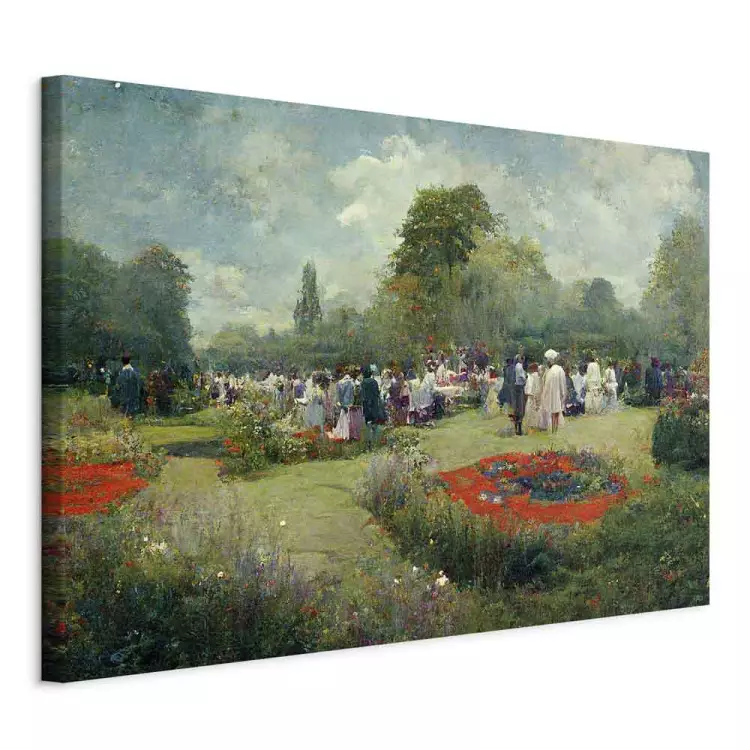 Treffen im Garten - eine KI-generierte Landschaft im Stil von Monet