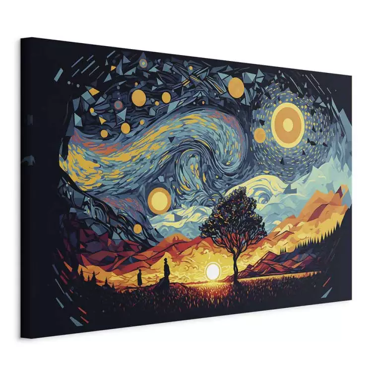 Sonnenaufgang - farbenfrohe Landschaft, inspiriert von Van Gogh