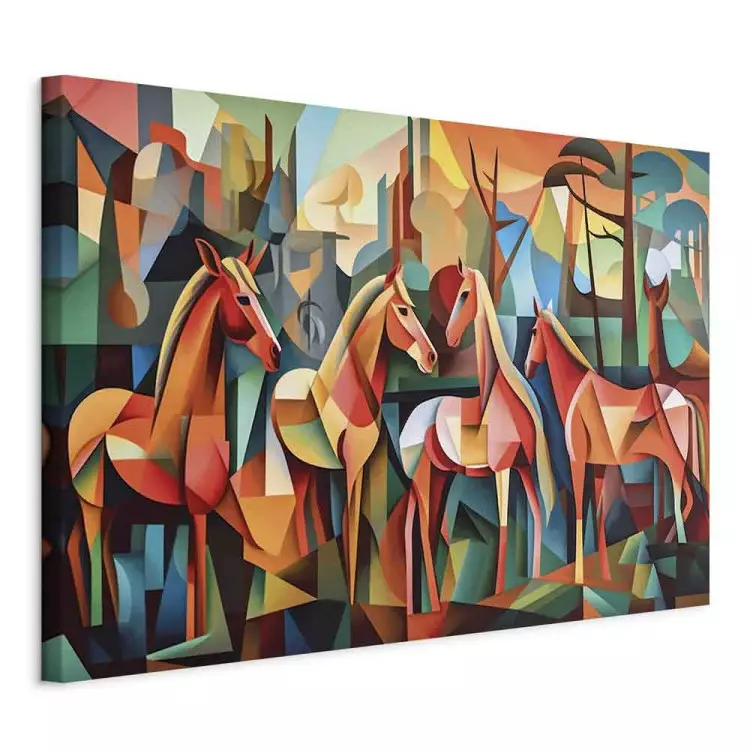 Kubistische Pferde - geometrische Komposition im Picasso-Stil