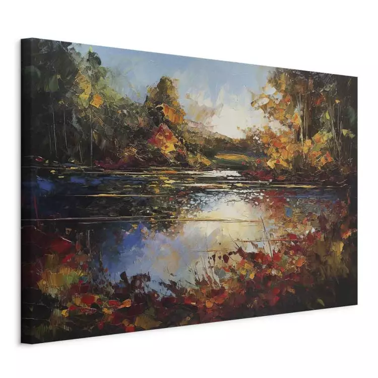 See im Herbst - orange-braune Landschaft, inspiriert von Monet