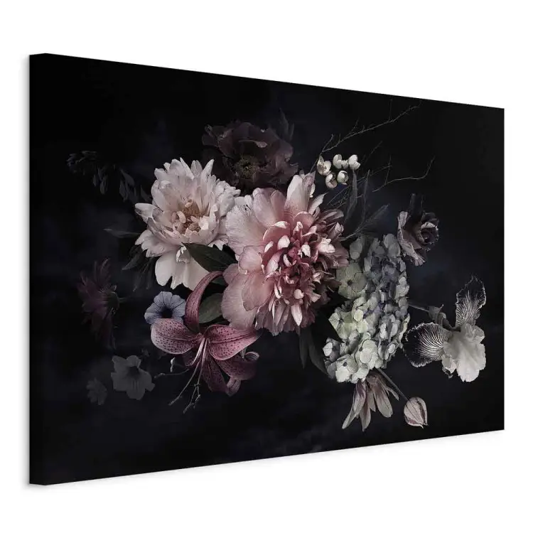 Holländischer Blumenstrauß - Blumen auf schwarzem Hintergrund