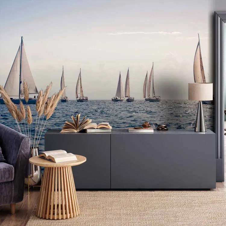 Segelboote auf dem Meer - Boote auf Meereswellen