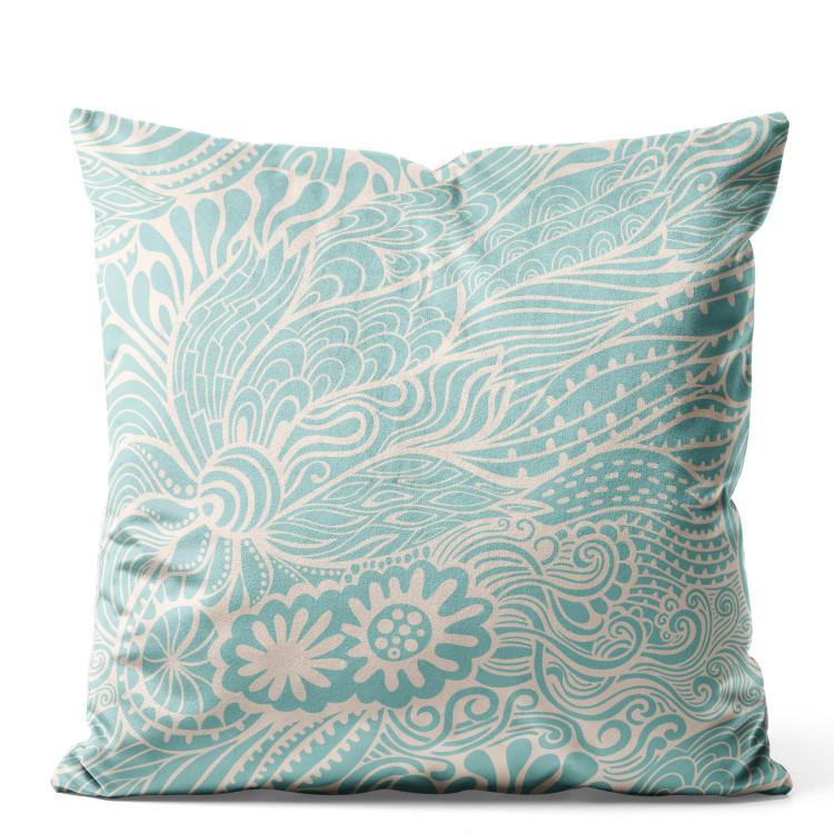 Velours Kissen Turquoise Pattern - Abstract Composition With Organic Shapes
