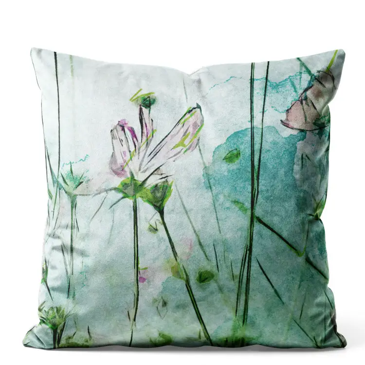 Painting Meadow - A Plant Composition With Flowers Made in Watercolor