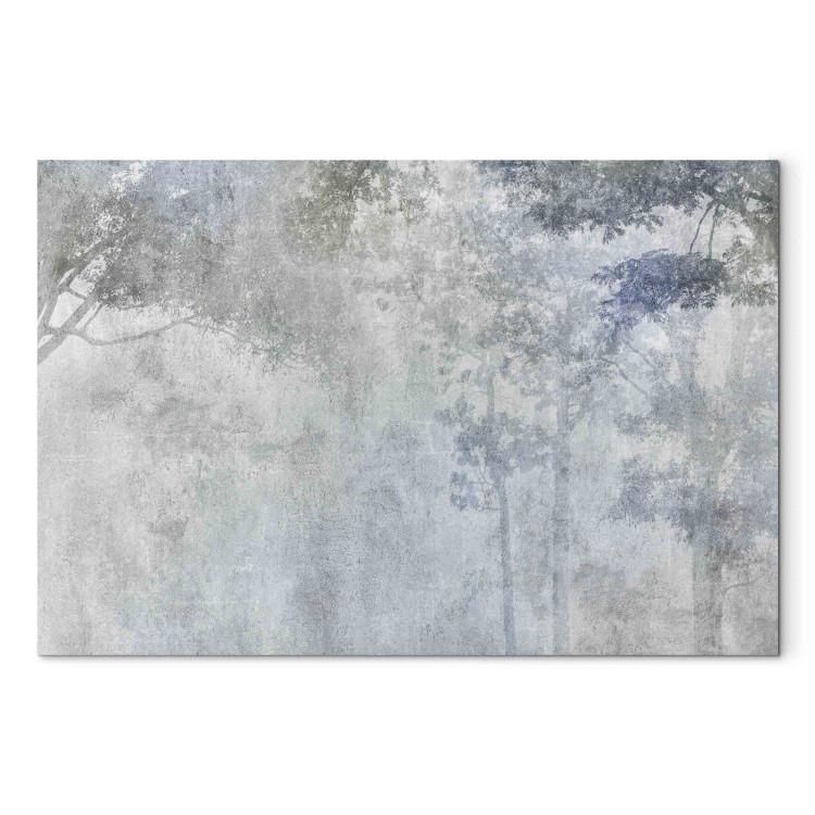 Leinwandbild Trees in the Fog - Nature in Gray and Blue Shades
