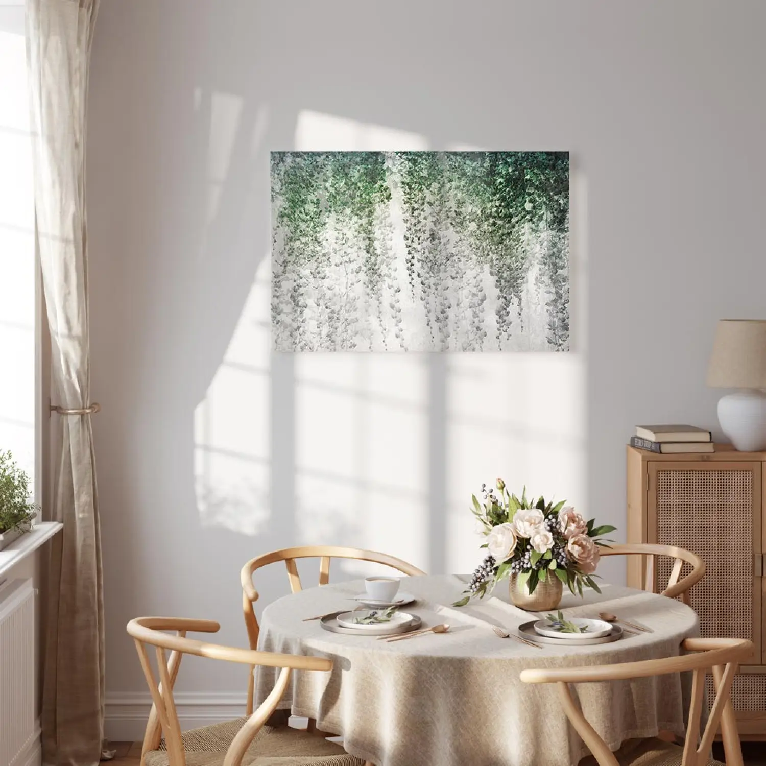 Leinwandbilder Pergola der Stille - Komposition mit dichtem Efeu an der  Wand - Bltter - bimago