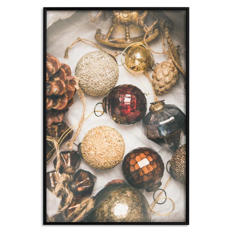 Poster Christmas Ornaments - A Box With Colorful Baubles and Decorations