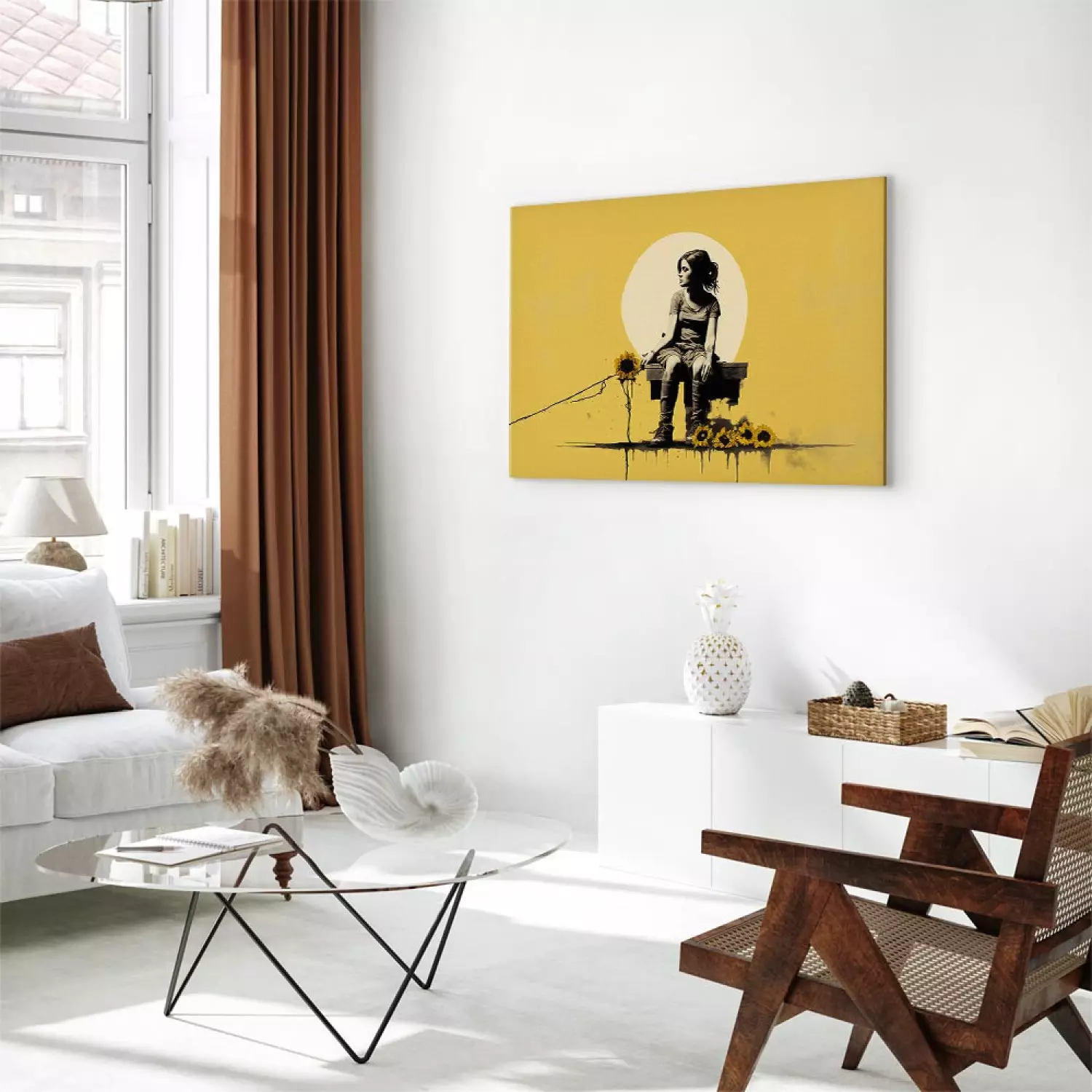 Sonnenblumen-Wandkunst Sonnenblumenbilder Wanddekoration Schwarz Und Weiß  Gelb Wandkunst Rustikale Blumenmalerei Gelbe Blume Poster Sonnenblume  Leinwand Kunst Für Küche Wohnzimmer Schlafzimmer 61 X, image size:1500x1500