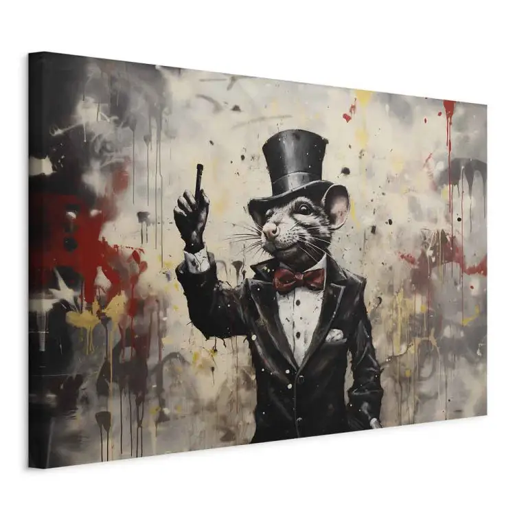 Ratte im Frack - Banksy-inspiriertes Graffiti