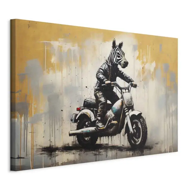 Zebra auf Motorrad - Graffiti im Banksy-Stil