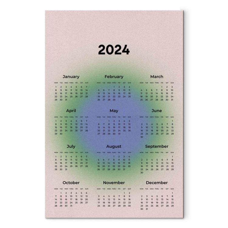 Leinwandbild Calendar 2024 - Months on the Background of a Circular Gradient