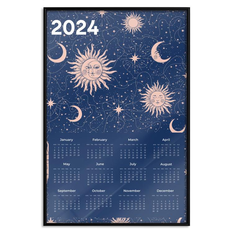 Poster Calendar 2024 - Space Composition on Navy Blue Background