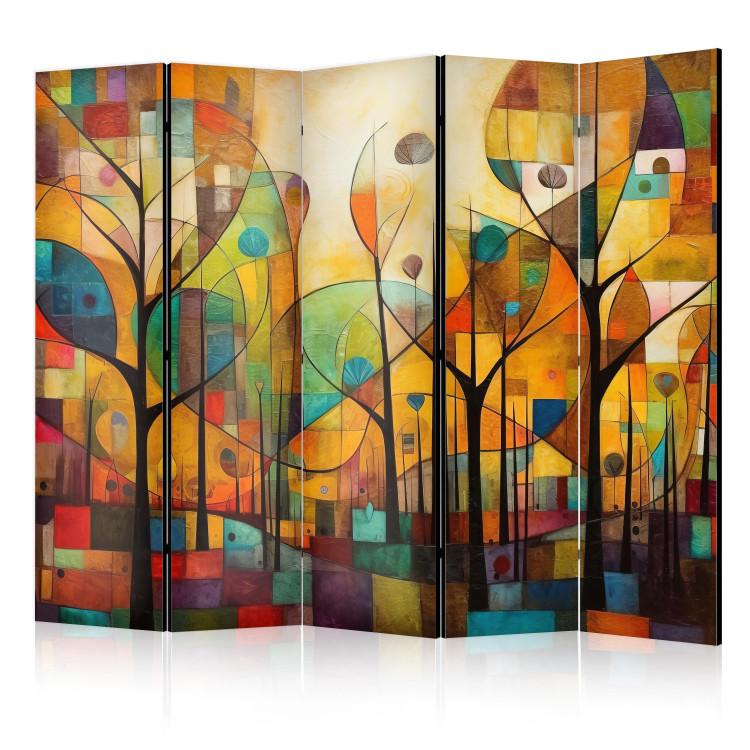 Paravent Colorful Forest - Geometric Composition Inspired by the Style of Klimt II [Room Dividers]