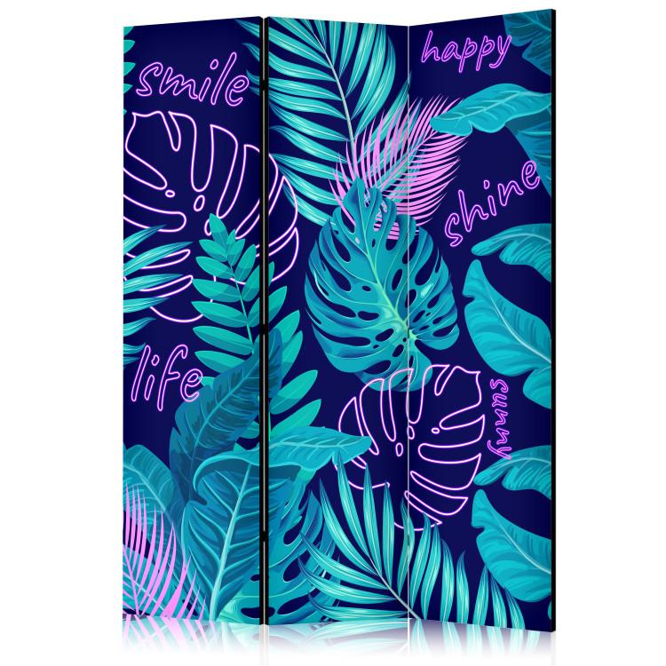 Paravent Tropical Leaves - Neon Tropical Jungle [Room Dividers]